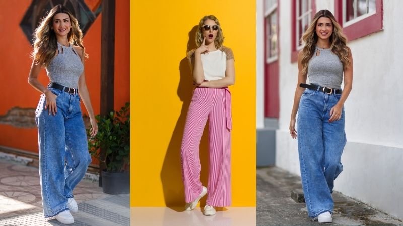 moda primavera-verão com calça widi leg combinando com regata básica