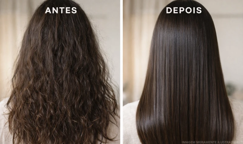 Resultado de finalizador de cabelo - antes e depois